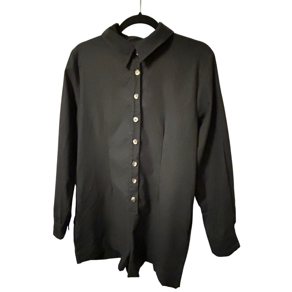 Urban Outfitters Parisian-Chic Romper - Button-Up, Long Sleeve (S)